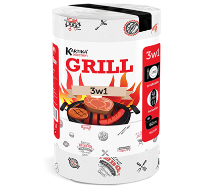 Paper towel Kartika Grill 3in1 1 roll 150 sheets 2 plies